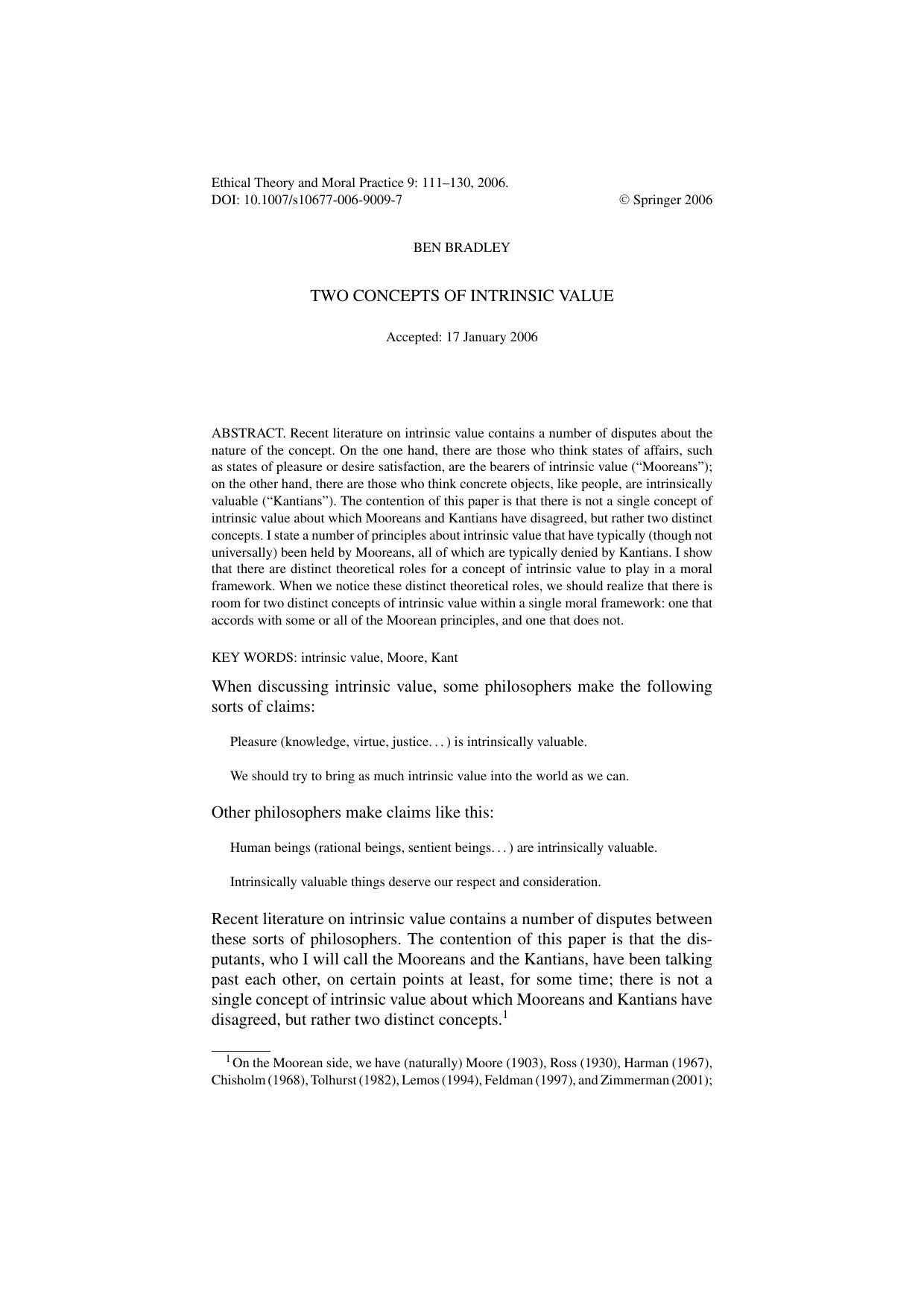 Two Conceptions of Intrinsic Value